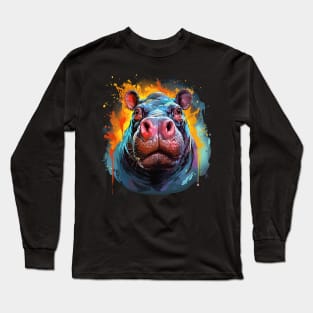 Hippo Rainbow Long Sleeve T-Shirt